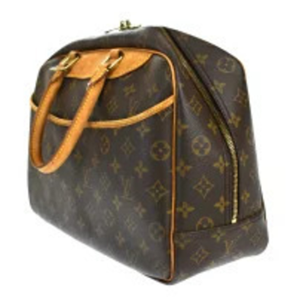 Louis Vuitton Deauville Handbag Monogram Leather Brown
